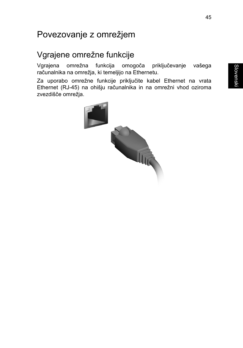 Povezovanje z omrežjem, Vgrajene omrežne funkcije | Acer TravelMate P253-MG User Manual | Page 1541 / 2736