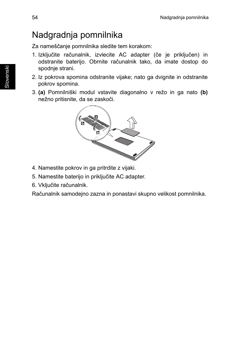 Nadgradnja pomnilnika | Acer TravelMate P253-MG User Manual | Page 1550 / 2736