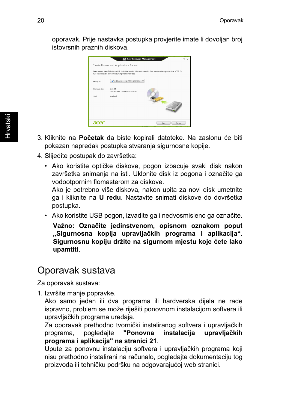 Oporavak sustava | Acer TravelMate P253-MG User Manual | Page 1608 / 2736