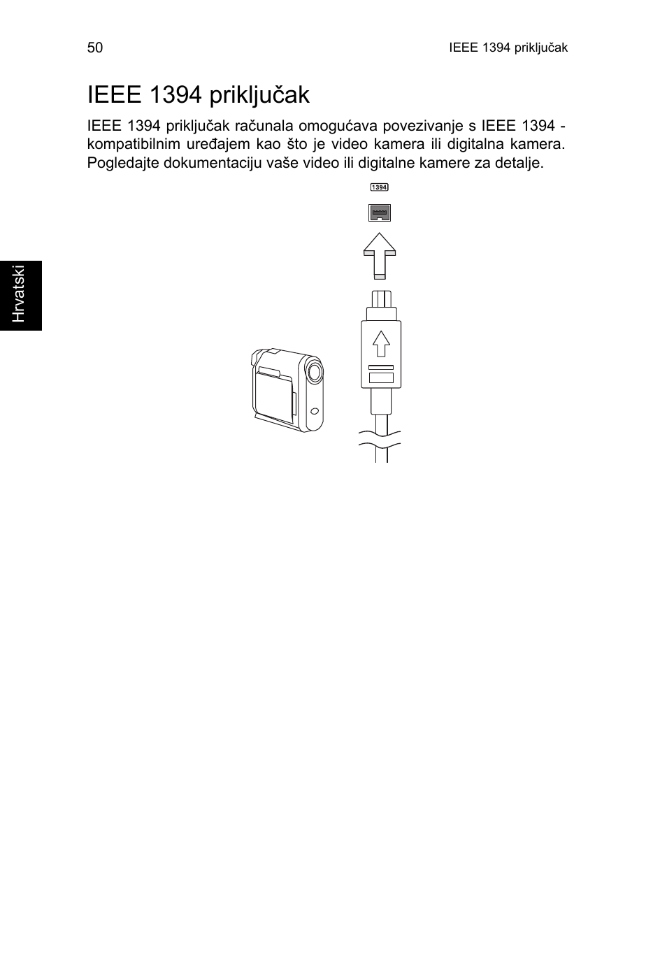 Ieee 1394 priključak, Ieee 1394 priključak 50 | Acer TravelMate P253-MG User Manual | Page 1638 / 2736