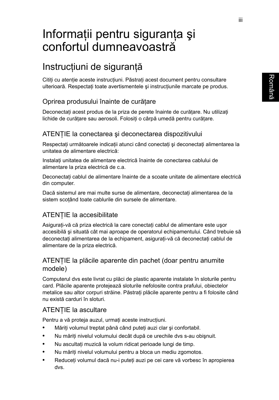 Instrucţiuni de siguranţă | Acer TravelMate P253-MG User Manual | Page 1663 / 2736