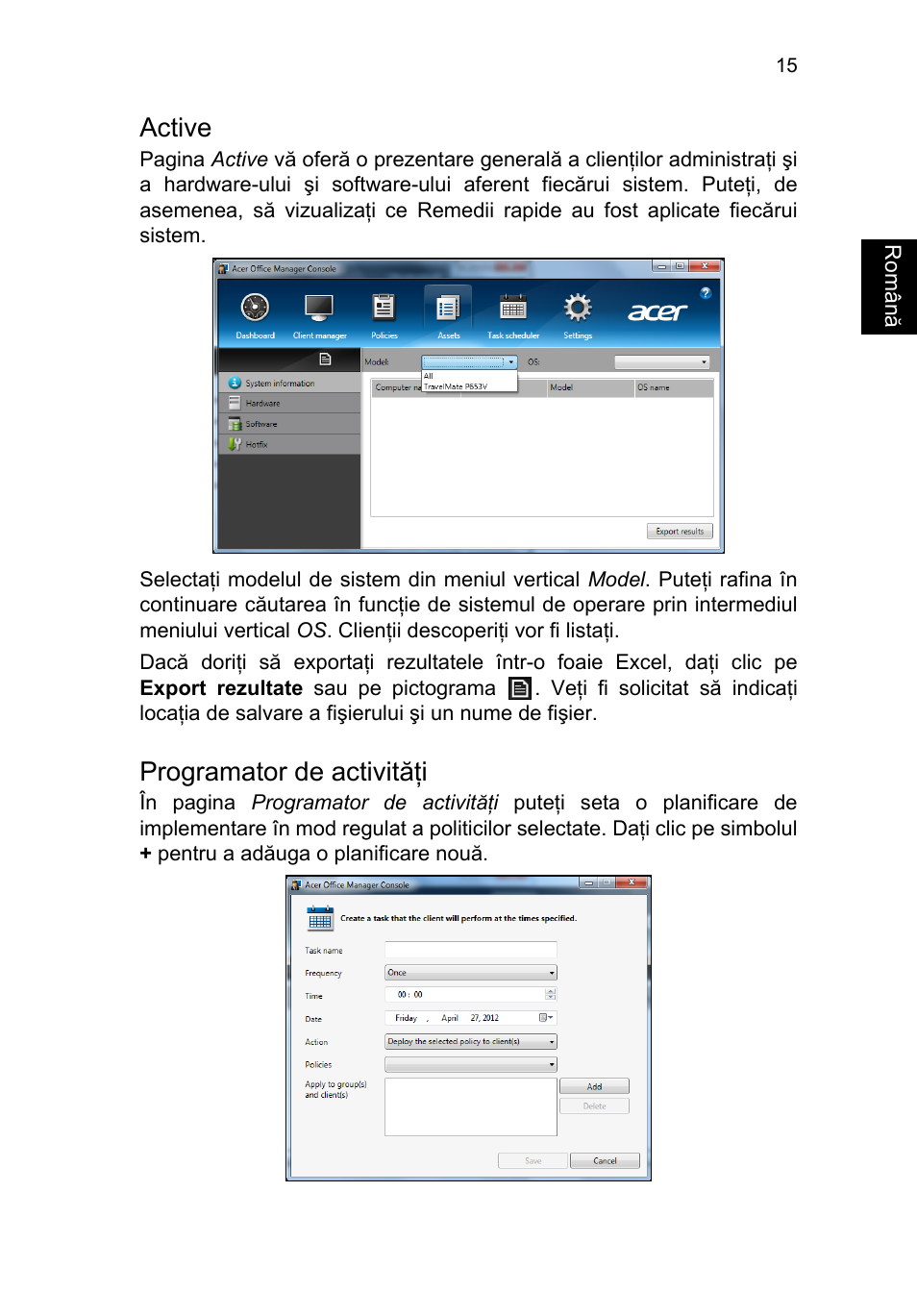 Active, Programator de activităţi | Acer TravelMate P253-MG User Manual | Page 1695 / 2736
