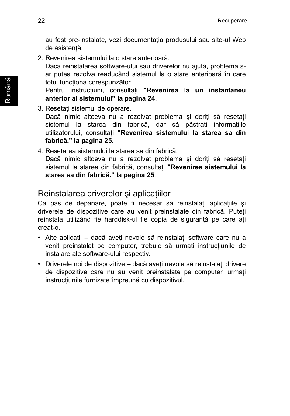 Reinstalarea driverelor şi aplicaţiilor | Acer TravelMate P253-MG User Manual | Page 1702 / 2736