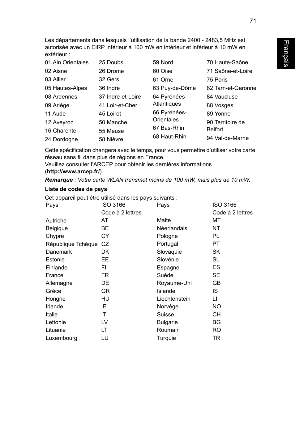 Français | Acer TravelMate P253-MG User Manual | Page 179 / 2736