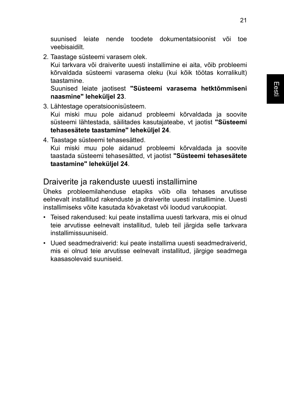 Draiverite ja rakenduste uuesti installimine | Acer TravelMate P253-MG User Manual | Page 1885 / 2736