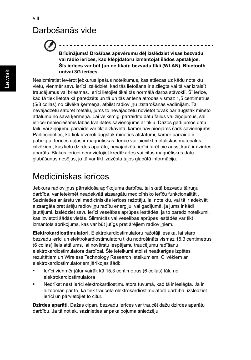 Darbošanās vide, Medicīniskas ierīces | Acer TravelMate P253-MG User Manual | Page 1940 / 2736