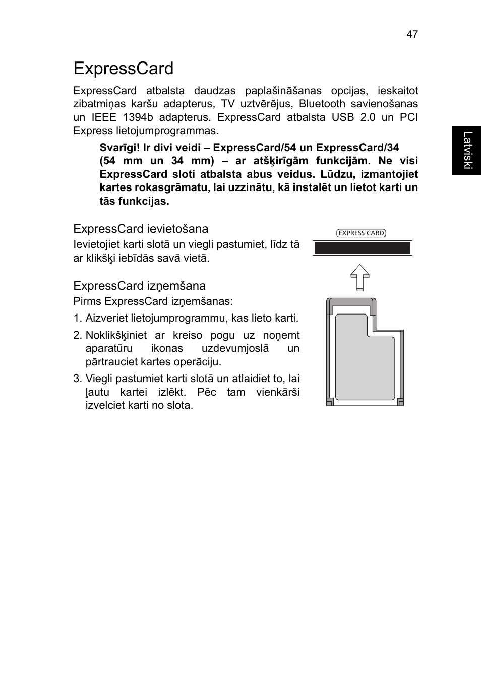 Expresscard, Expresscard 47 | Acer TravelMate P253-MG User Manual | Page 1999 / 2736