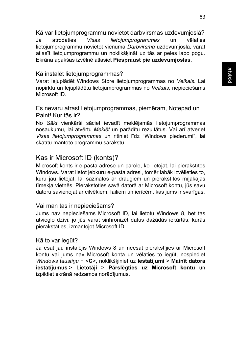 Kas ir microsoft id (konts) | Acer TravelMate P253-MG User Manual | Page 2015 / 2736