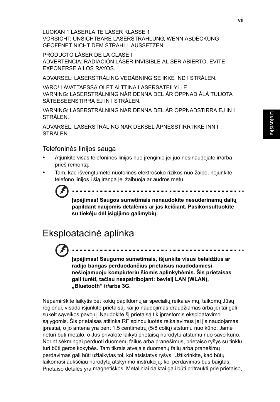 Eksploatacinė aplinka | Acer TravelMate P253-MG User Manual | Page 2029 / 2736