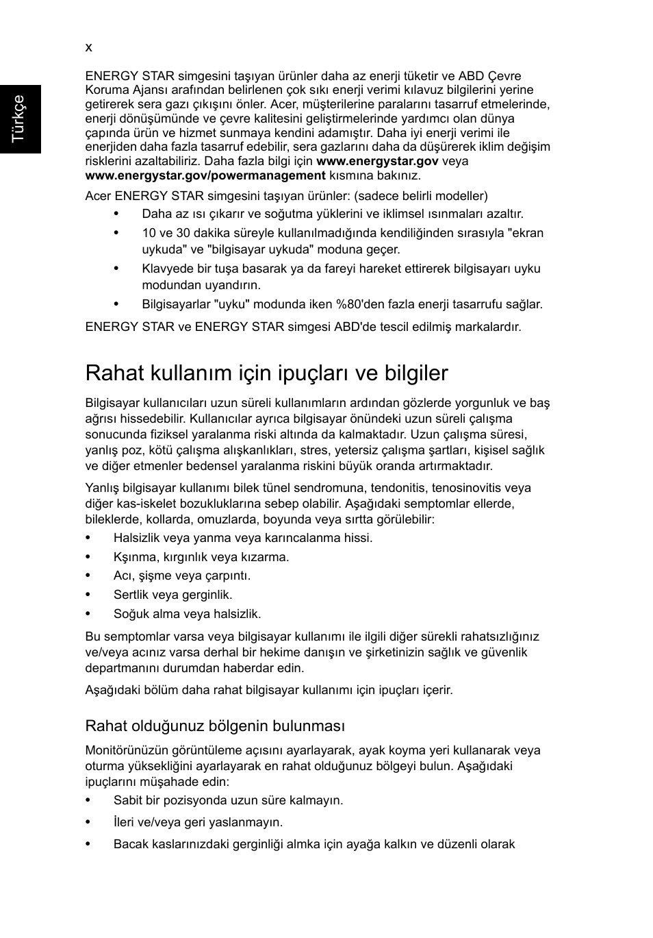 Rahat kullanım için ipuçları ve bilgiler | Acer TravelMate P253-MG User Manual | Page 2226 / 2736