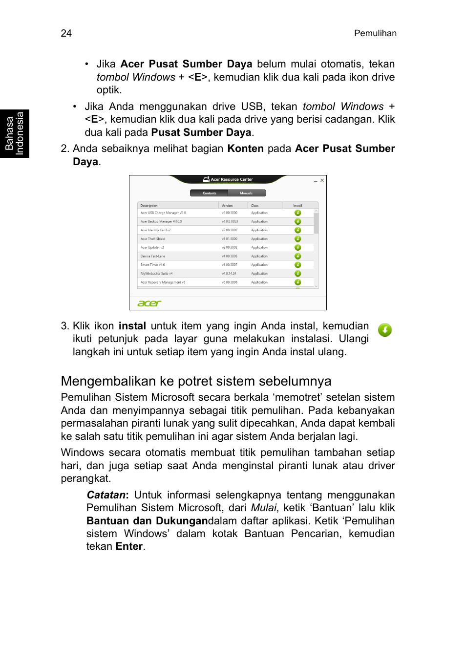 Mengembalikan ke potret sistem sebelumnya | Acer TravelMate P253-MG User Manual | Page 2594 / 2736