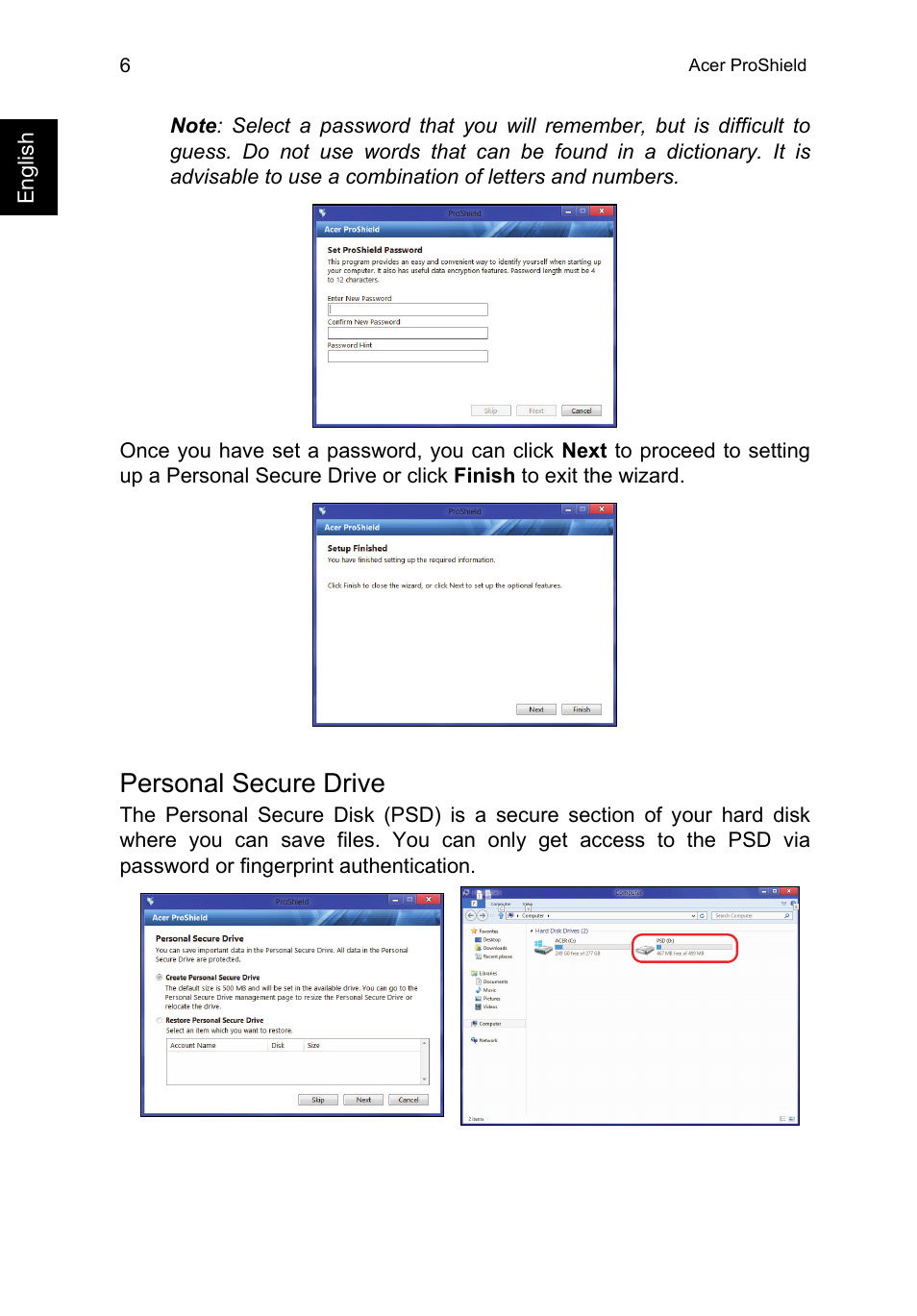 Personal secure drive | Acer TravelMate P253-MG User Manual | Page 26 / 2736