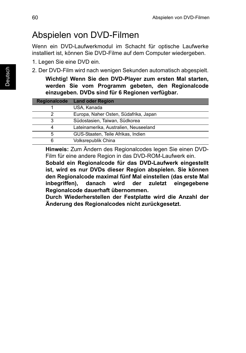 Abspielen von dvd-filmen | Acer TravelMate P253-MG User Manual | Page 264 / 2736