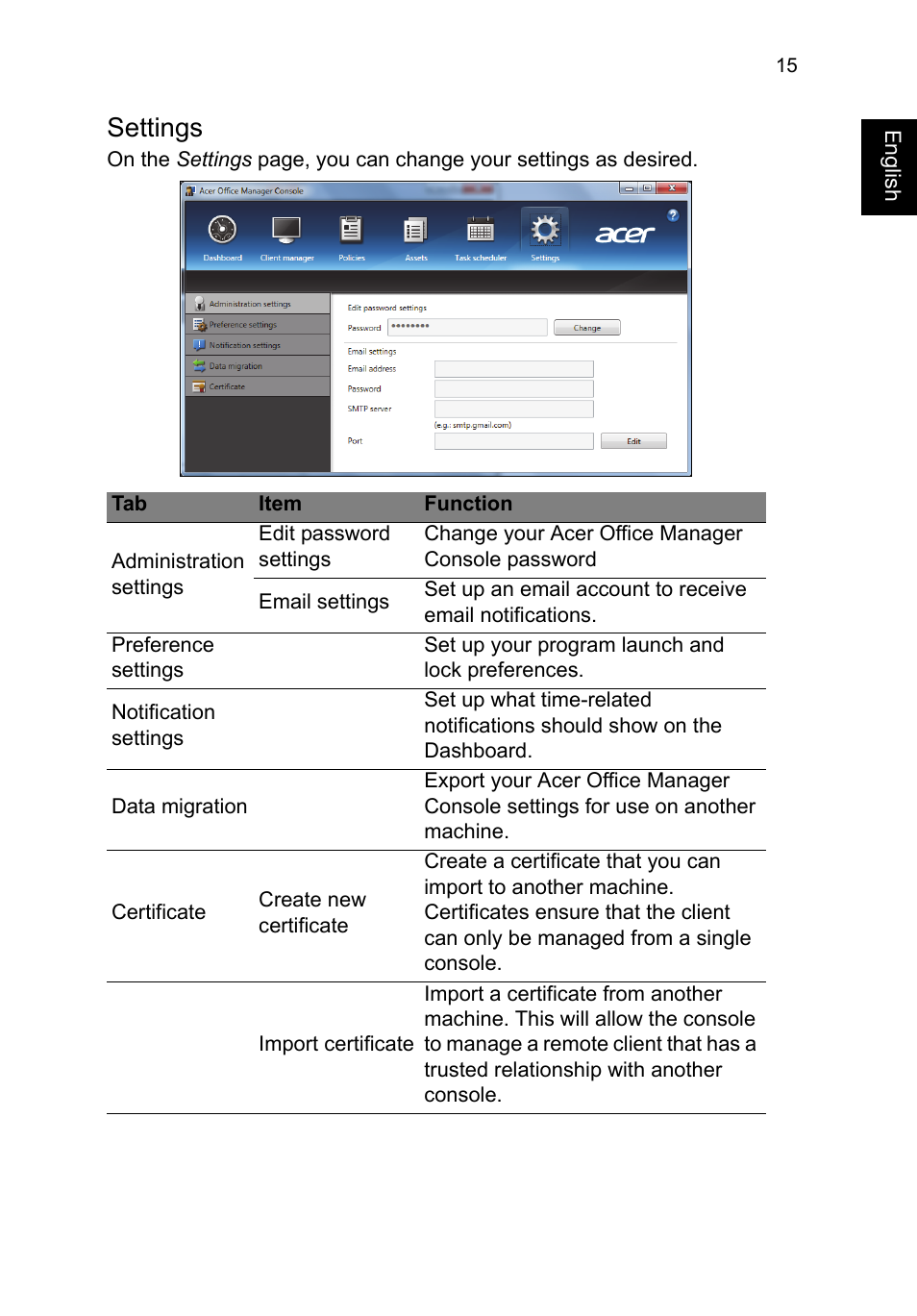 Settings | Acer TravelMate P253-MG User Manual | Page 35 / 2736