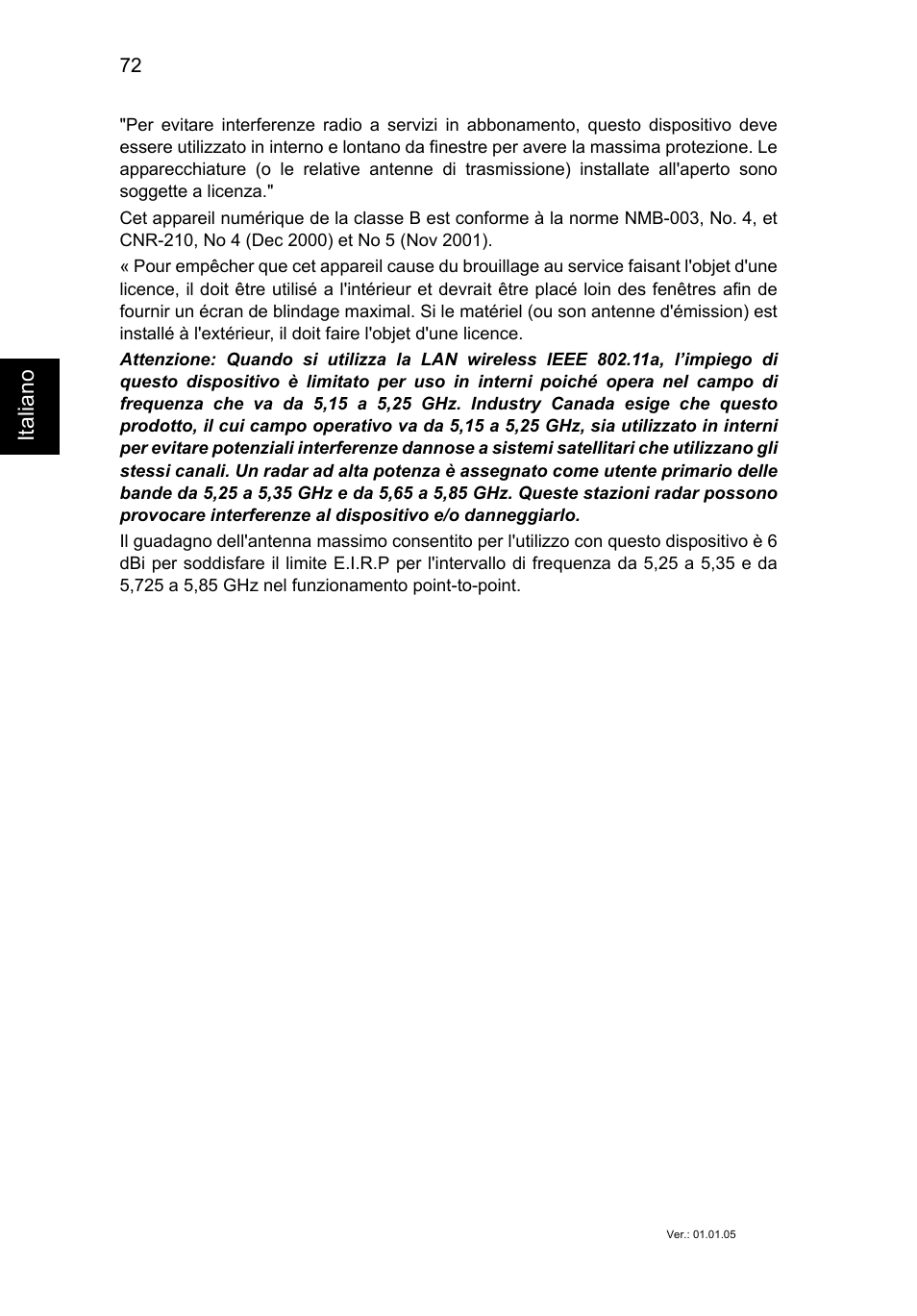 Ita liano | Acer TravelMate P253-MG User Manual | Page 376 / 2736