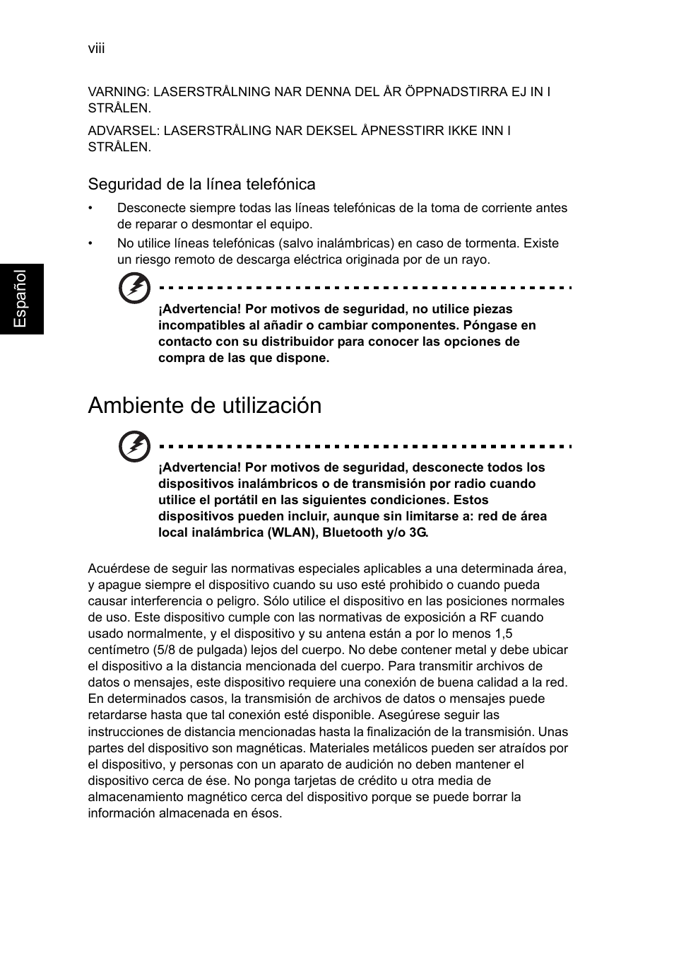 Ambiente de utilización | Acer TravelMate P253-MG User Manual | Page 384 / 2736