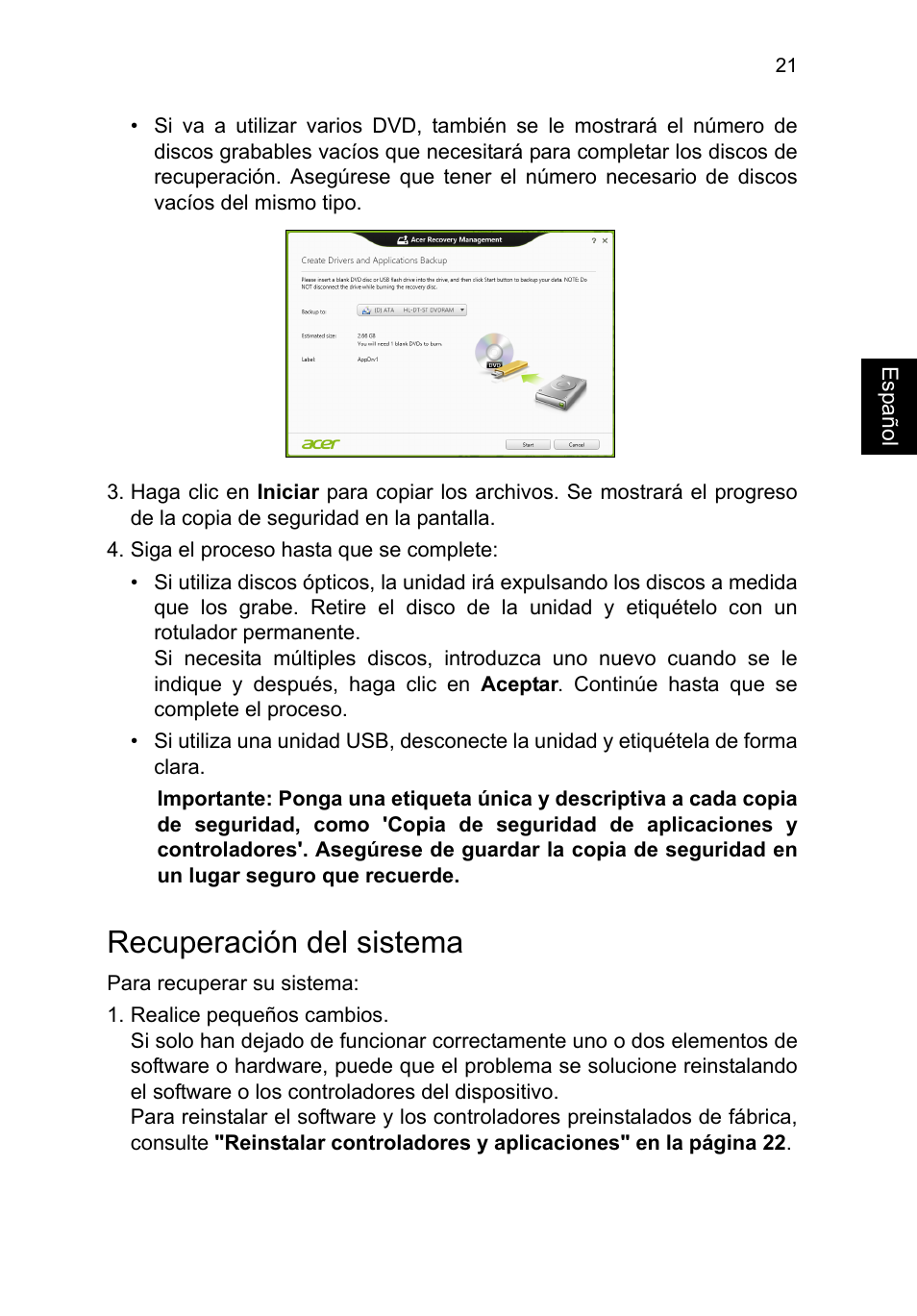 Recuperación del sistema | Acer TravelMate P253-MG User Manual | Page 417 / 2736