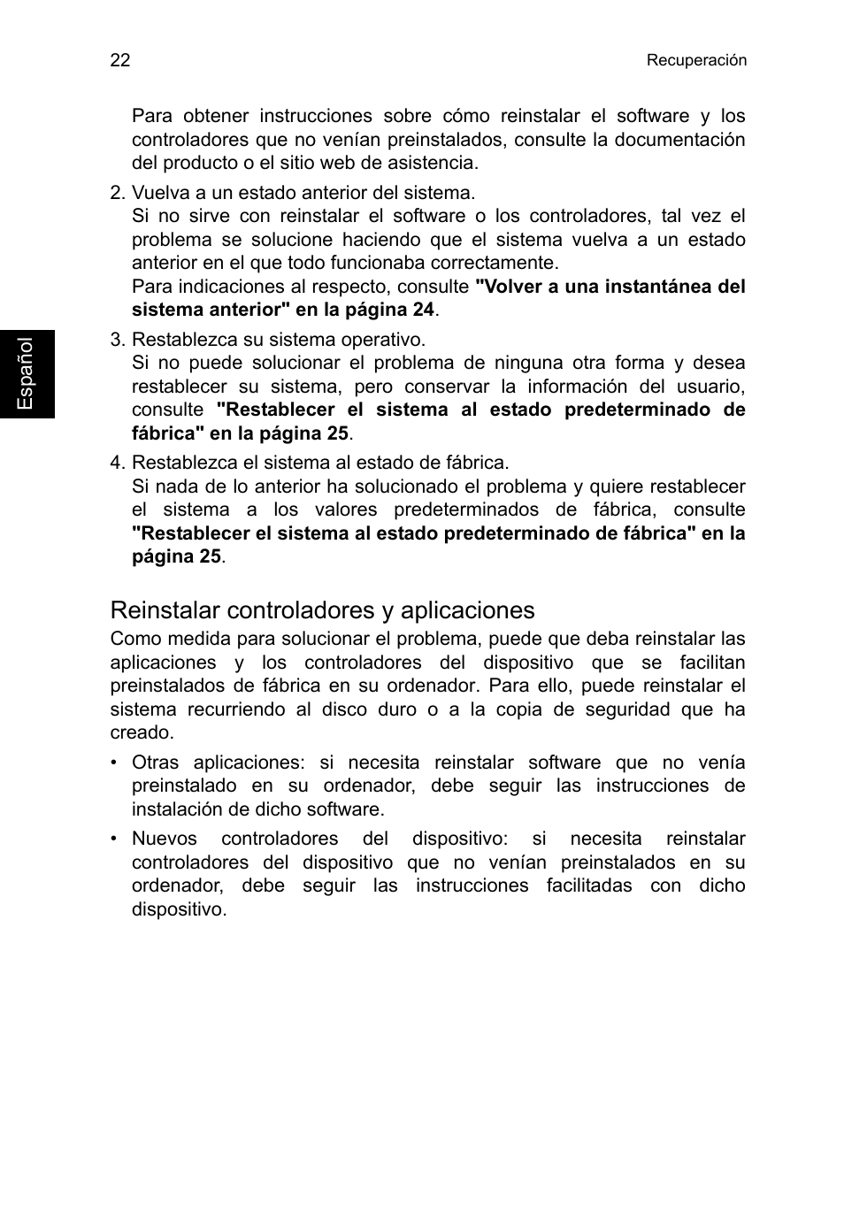 Reinstalar controladores y aplicaciones | Acer TravelMate P253-MG User Manual | Page 418 / 2736