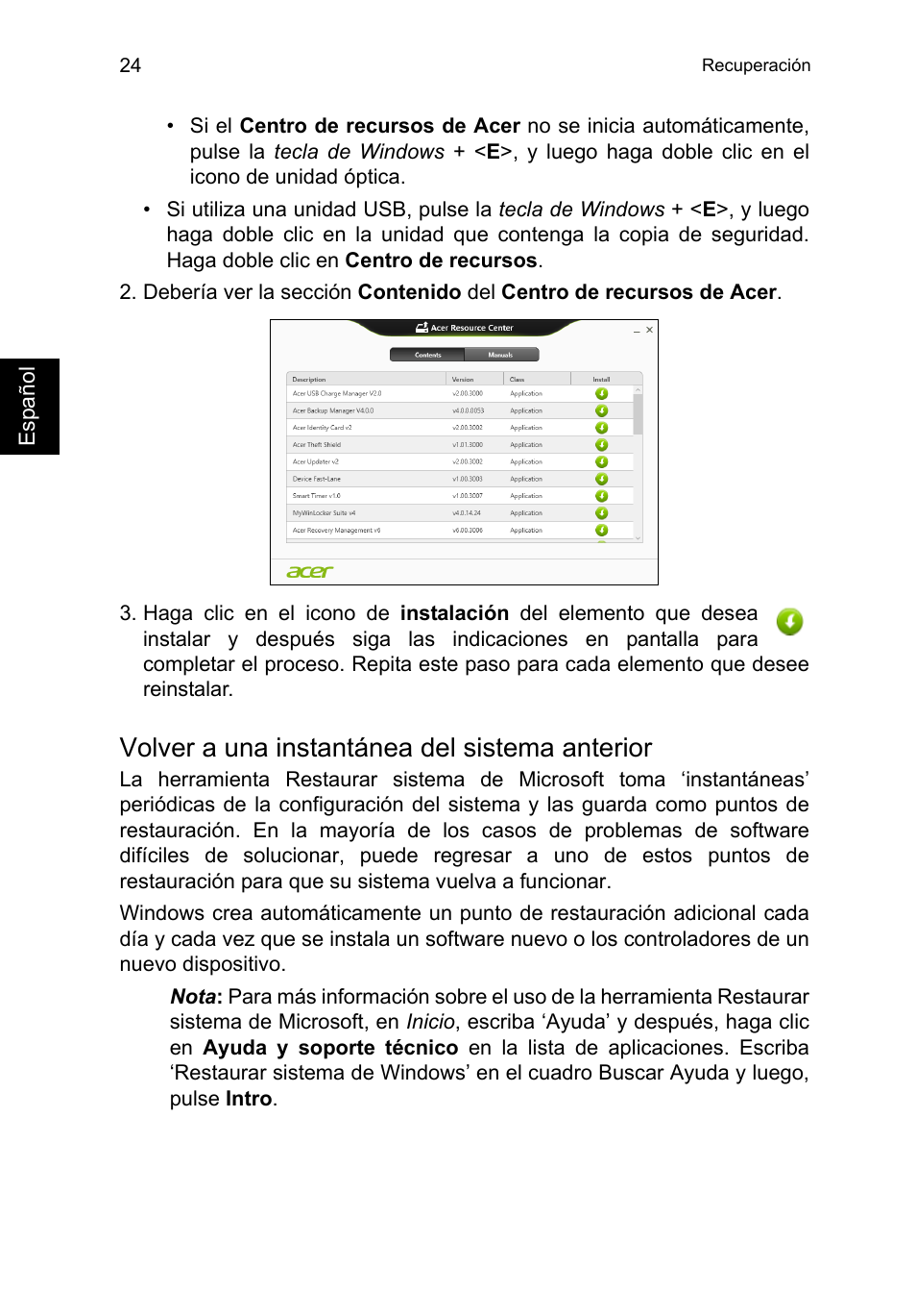 Volver a una instantánea del sistema anterior | Acer TravelMate P253-MG User Manual | Page 420 / 2736