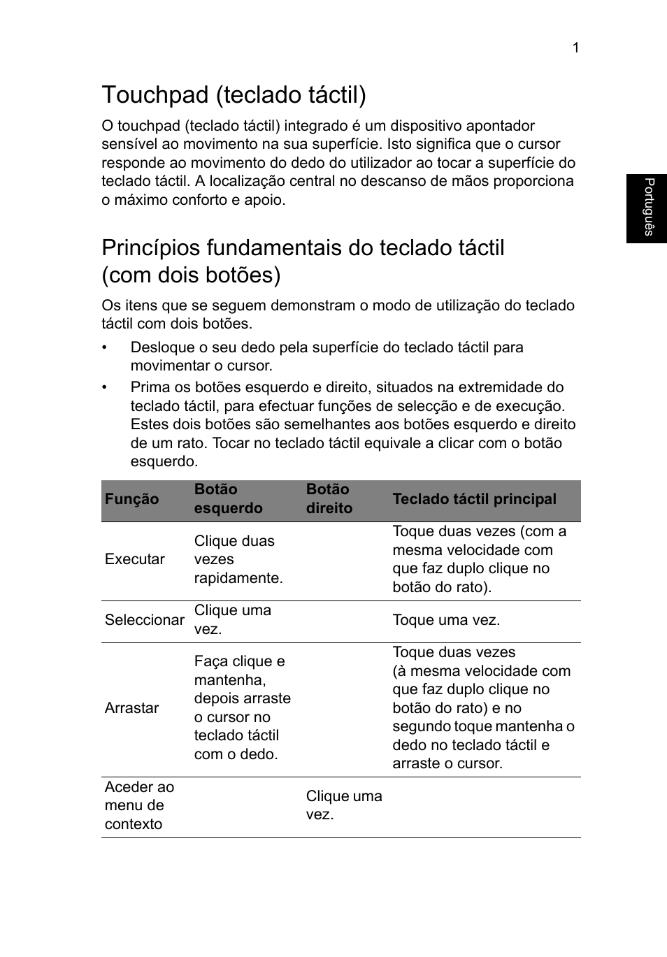 Touchpad (teclado táctil) | Acer TravelMate P253-MG User Manual | Page 489 / 2736