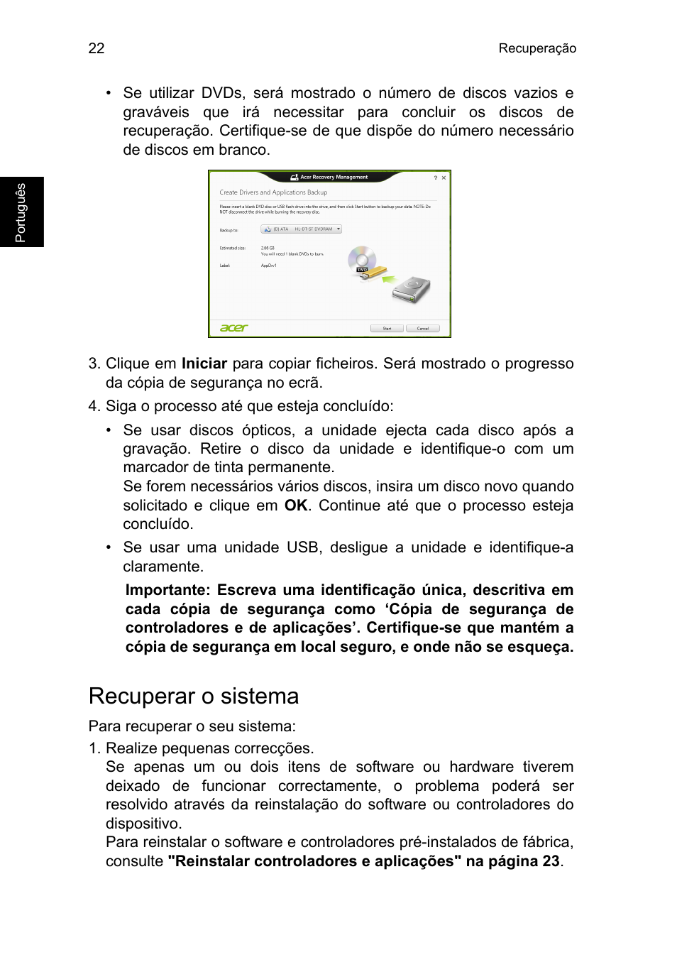 Recuperar o sistema | Acer TravelMate P253-MG User Manual | Page 510 / 2736