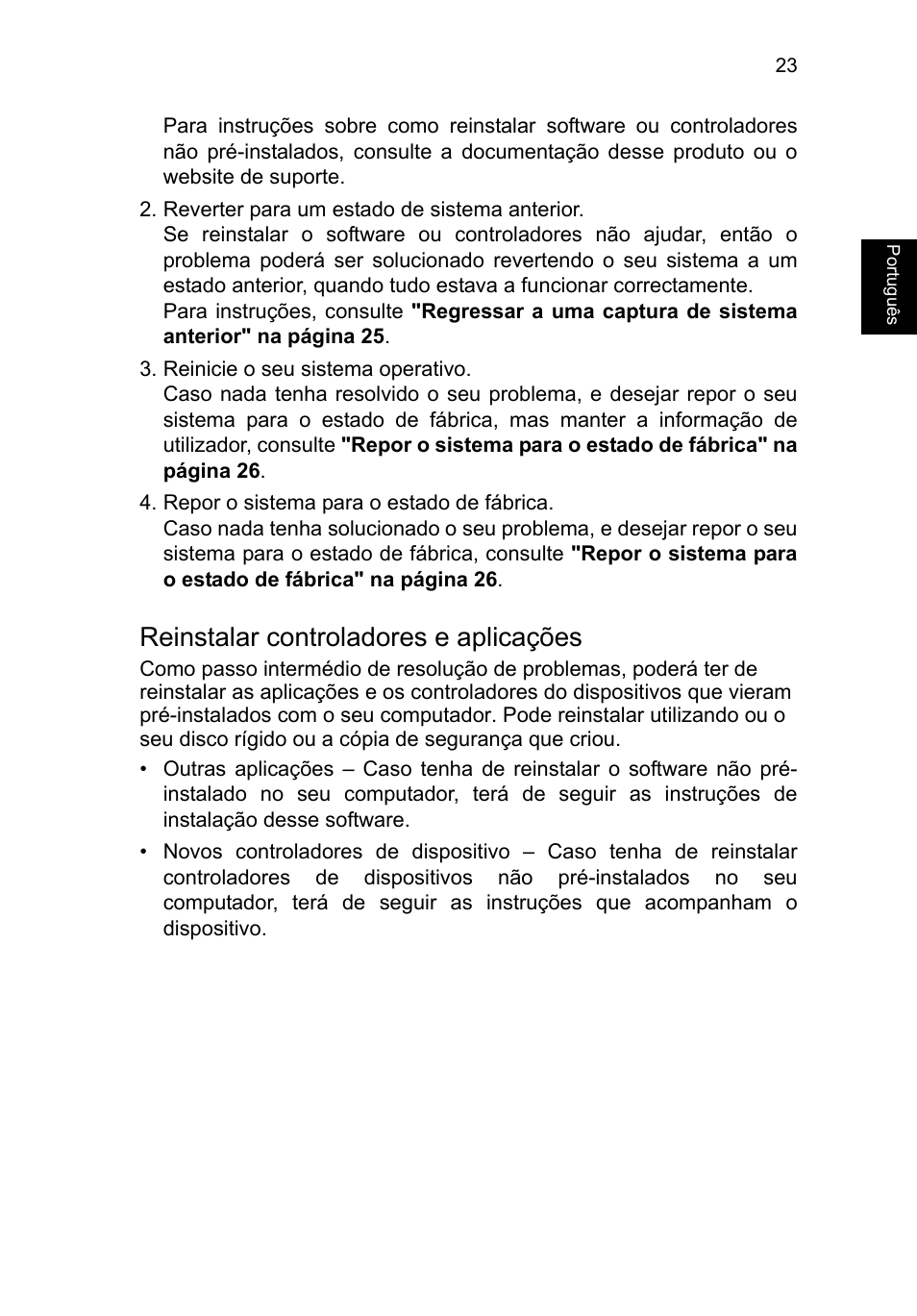 Reinstalar controladores e aplicações | Acer TravelMate P253-MG User Manual | Page 511 / 2736