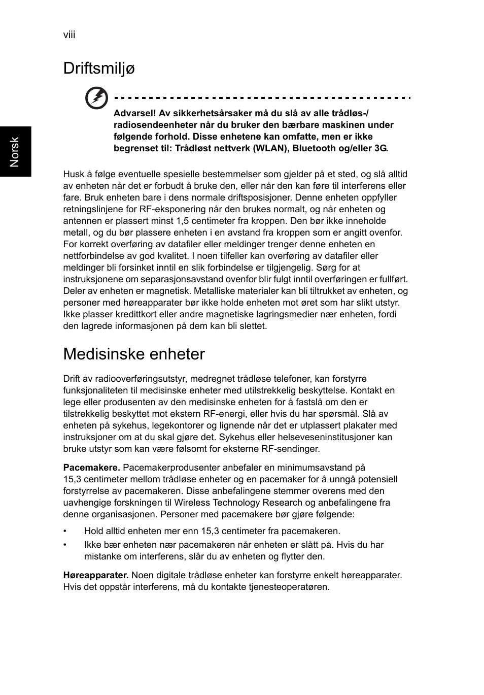 Driftsmiljø, Medisinske enheter | Acer TravelMate P253-MG User Manual | Page 662 / 2736