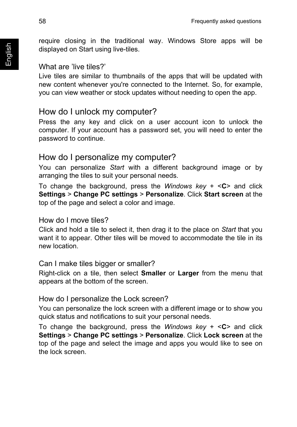 How do i unlock my computer, How do i personalize my computer | Acer TravelMate P253-MG User Manual | Page 78 / 2736