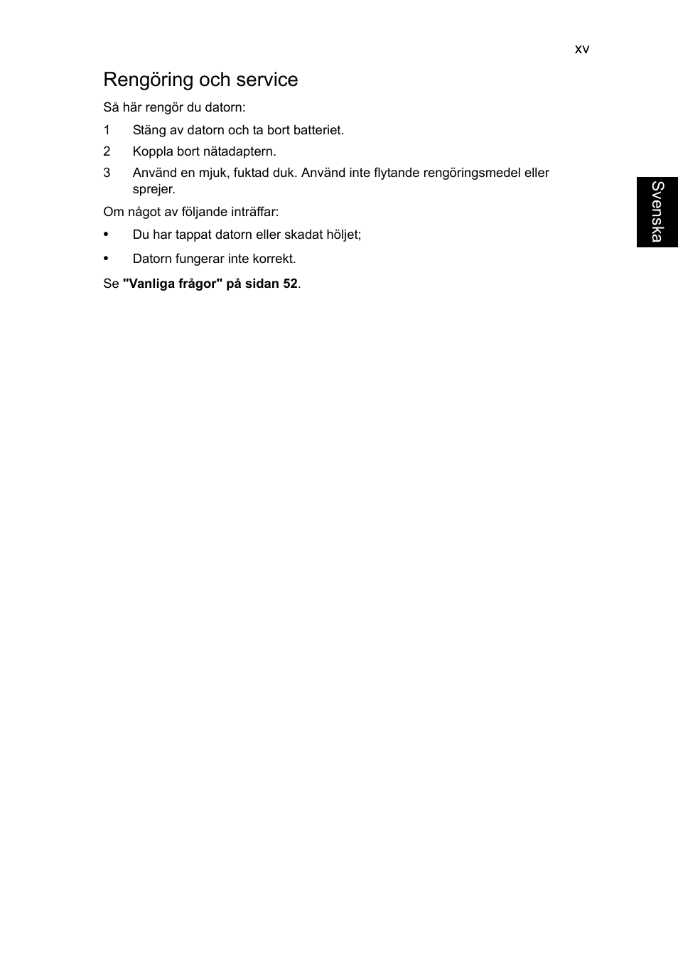 Rengöring och service | Acer TravelMate P253-MG User Manual | Page 847 / 2736