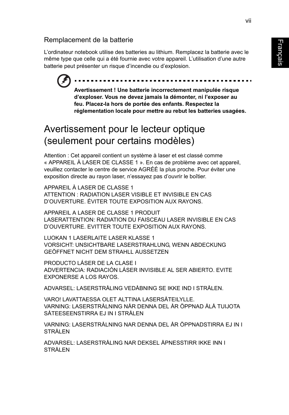 Français | Acer TravelMate P253-MG User Manual | Page 95 / 2736