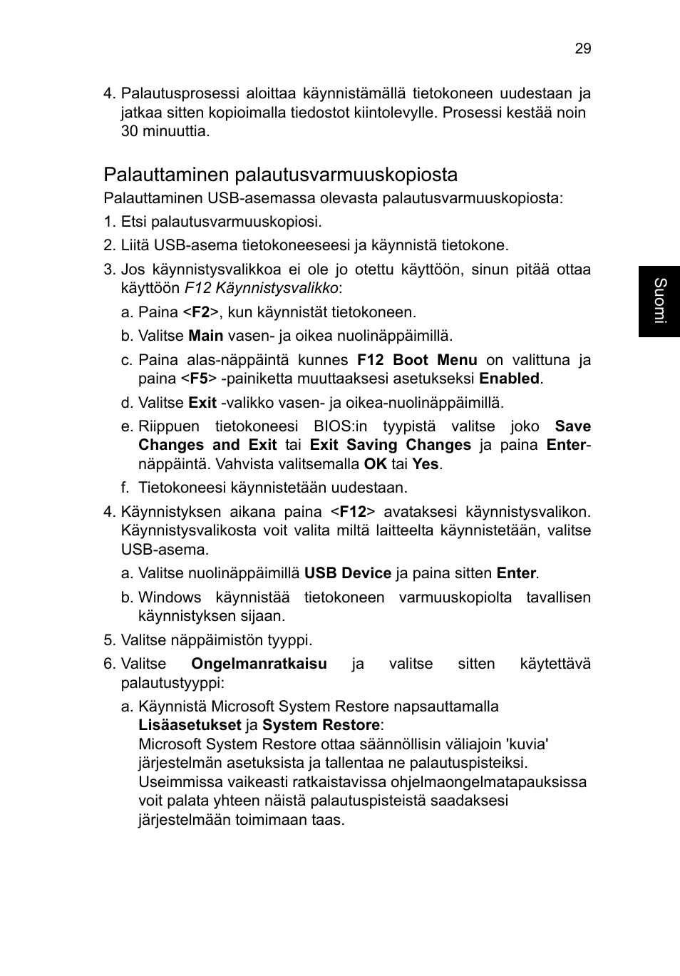 Palauttaminen palautusvarmuuskopiosta | Acer TravelMate P253-MG User Manual | Page 969 / 2736