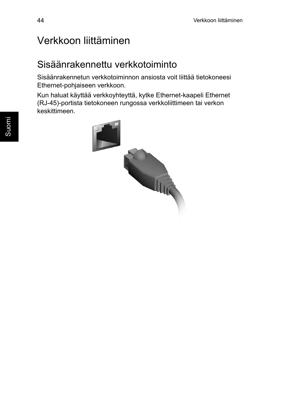 Verkkoon liittäminen, Sisäänrakennettu verkkotoiminto | Acer TravelMate P253-MG User Manual | Page 984 / 2736