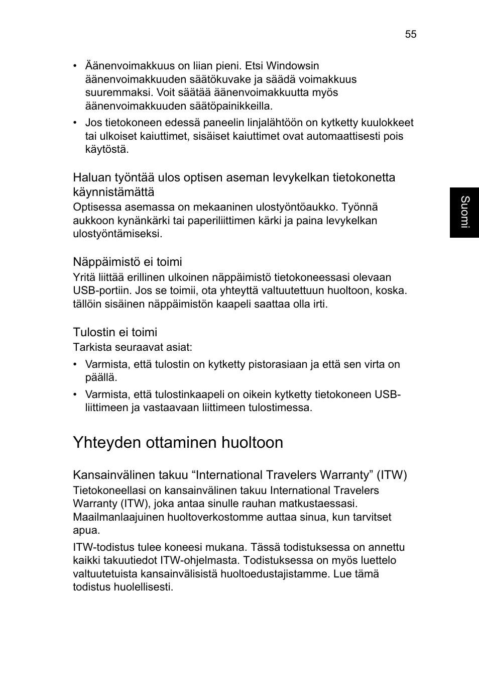 Yhteyden ottaminen huoltoon | Acer TravelMate P253-MG User Manual | Page 995 / 2736