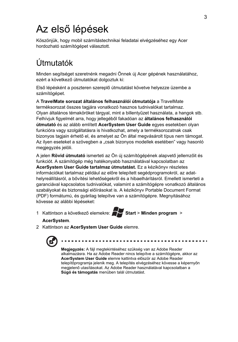 Az első lépések, Útmutatók | Acer TravelMate 4740ZG User Manual | Page 139 / 316