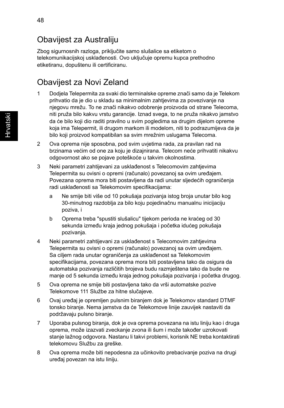 Obavijest za australiju, Obavijest za novi zeland | Acer Aspire 5736Z User Manual | Page 1284 / 2205