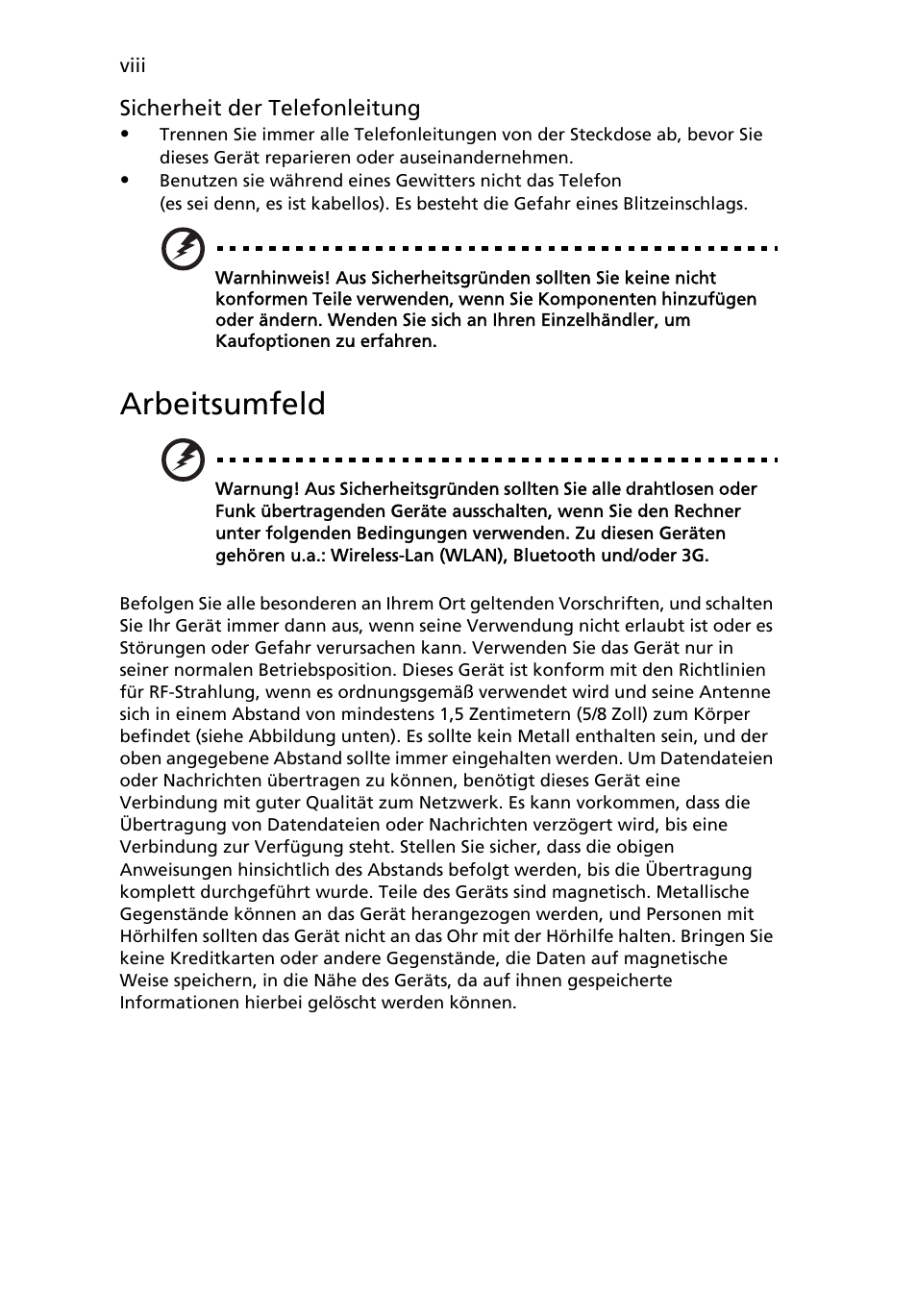 Arbeitsumfeld | Acer Aspire 5736Z User Manual | Page 156 / 2205