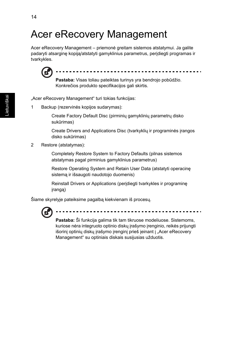 Acer erecovery management | Acer Aspire 5736Z User Manual | Page 1606 / 2205