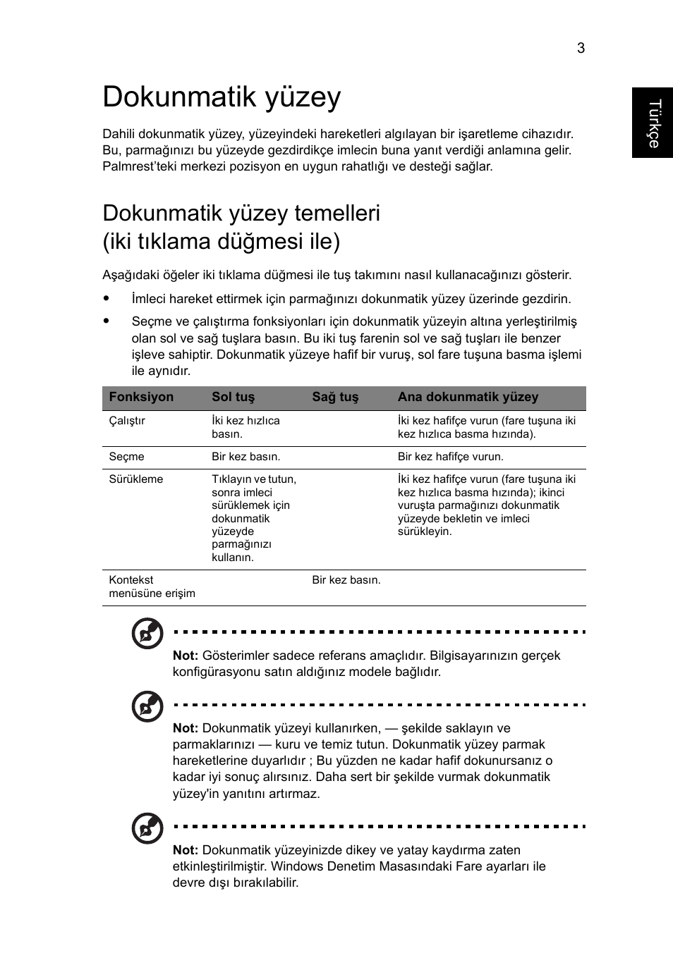 Dokunmatik yüzey | Acer Aspire 5736Z User Manual | Page 1747 / 2205