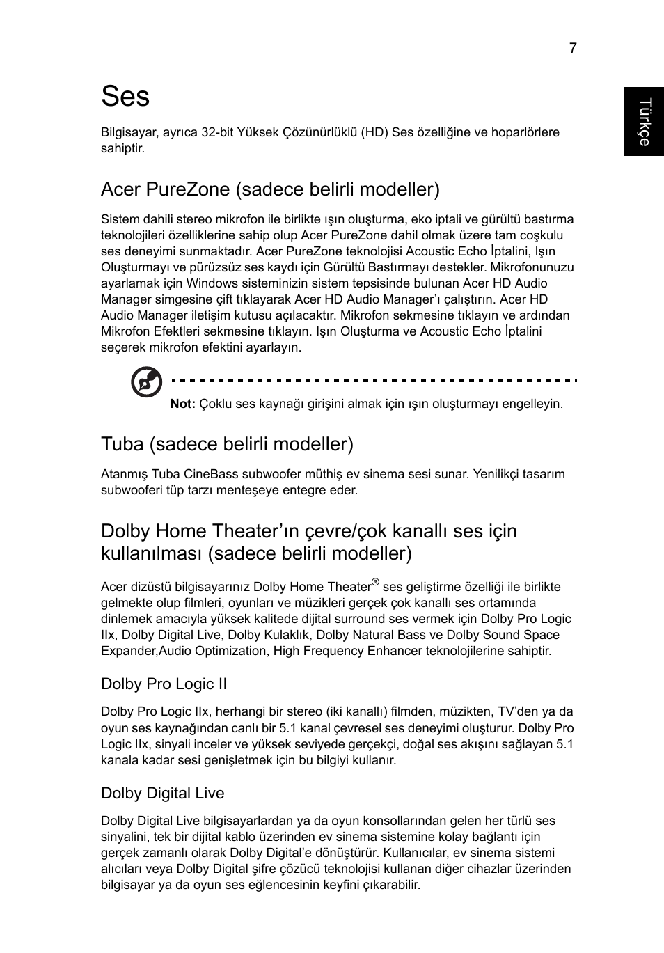 Acer purezone (sadece belirli modeller), Tuba (sadece belirli modeller) | Acer Aspire 5736Z User Manual | Page 1751 / 2205