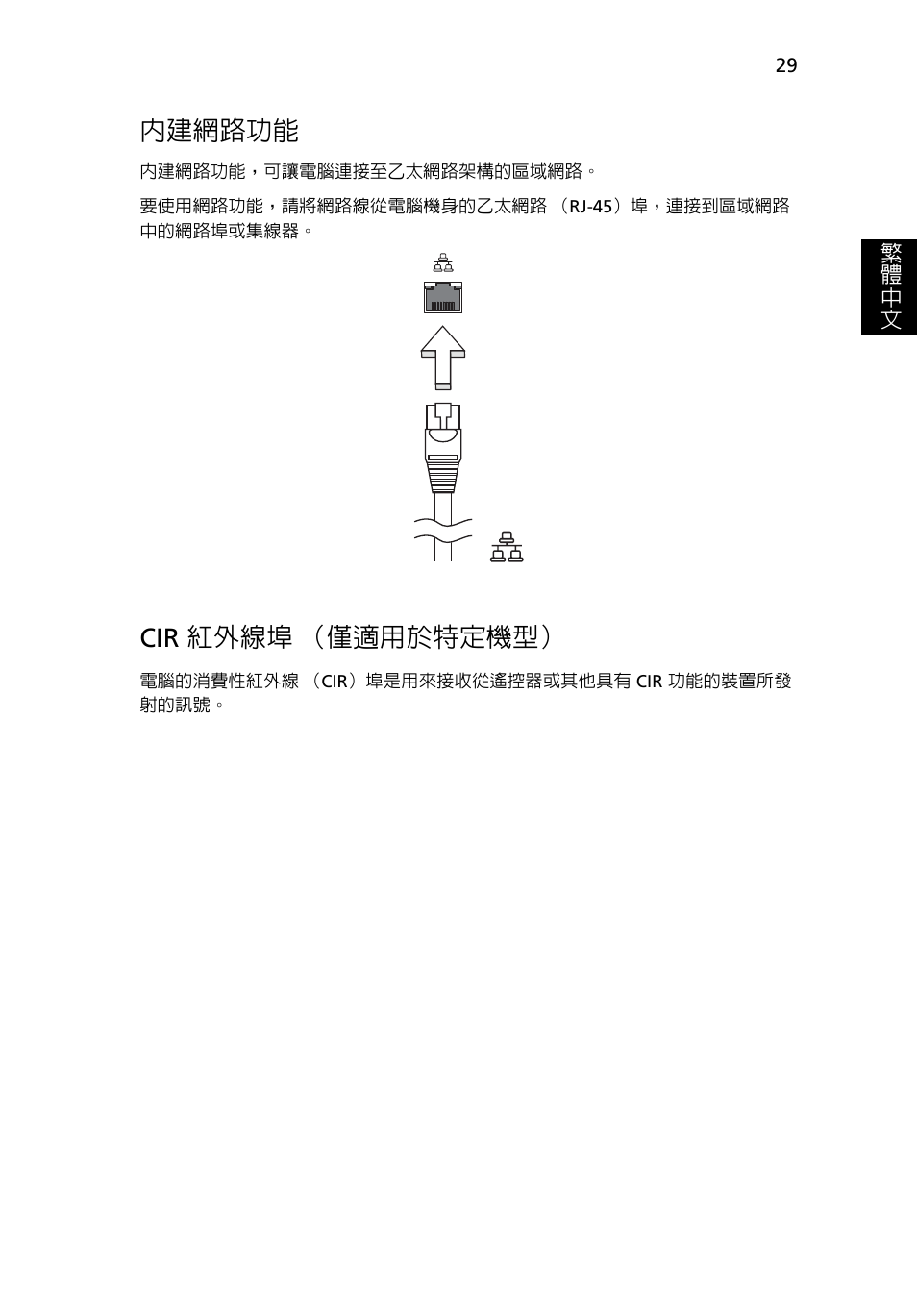 內建網路功能, Cir 紅外線埠 （僅適用於特定機型 | Acer Aspire 5736Z User Manual | Page 1981 / 2205