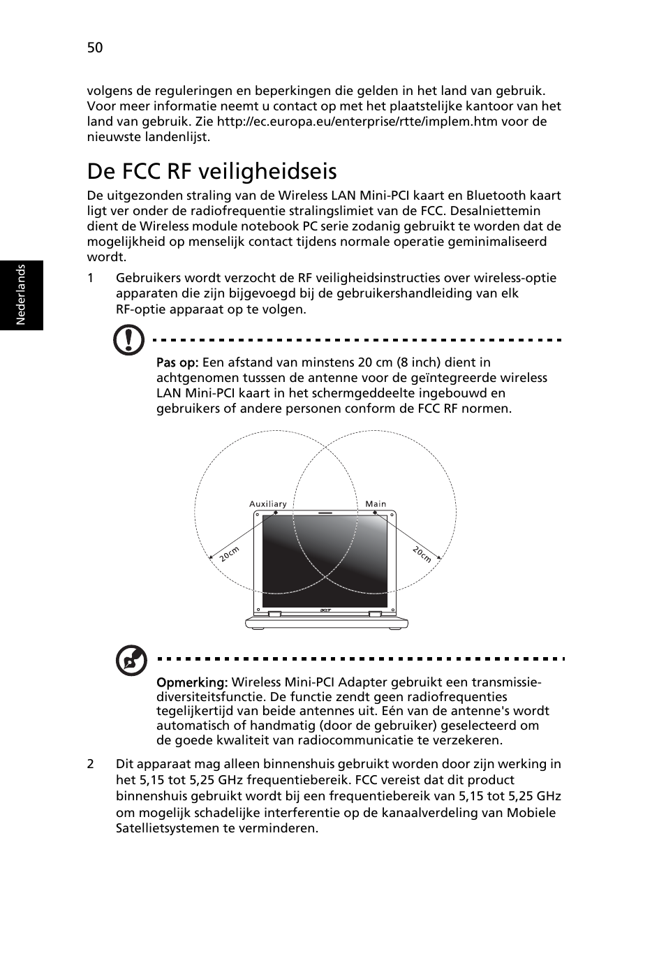 De fcc rf veiligheidseis | Acer Aspire 5736Z User Manual | Page 508 / 2205