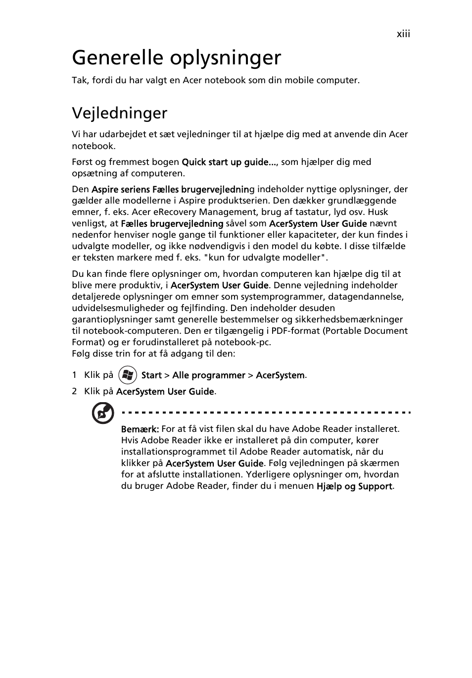 Generelle oplysninger, Vejledninger | Acer Aspire 5736Z User Manual | Page 591 / 2205