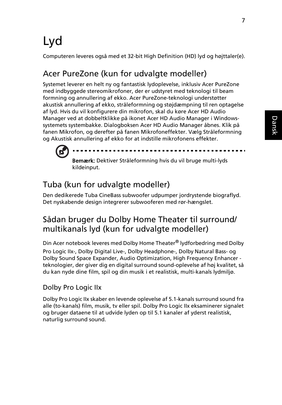 Acer purezone (kun for udvalgte modeller), Tuba (kun for udvalgte modeller) | Acer Aspire 5736Z User Manual | Page 605 / 2205