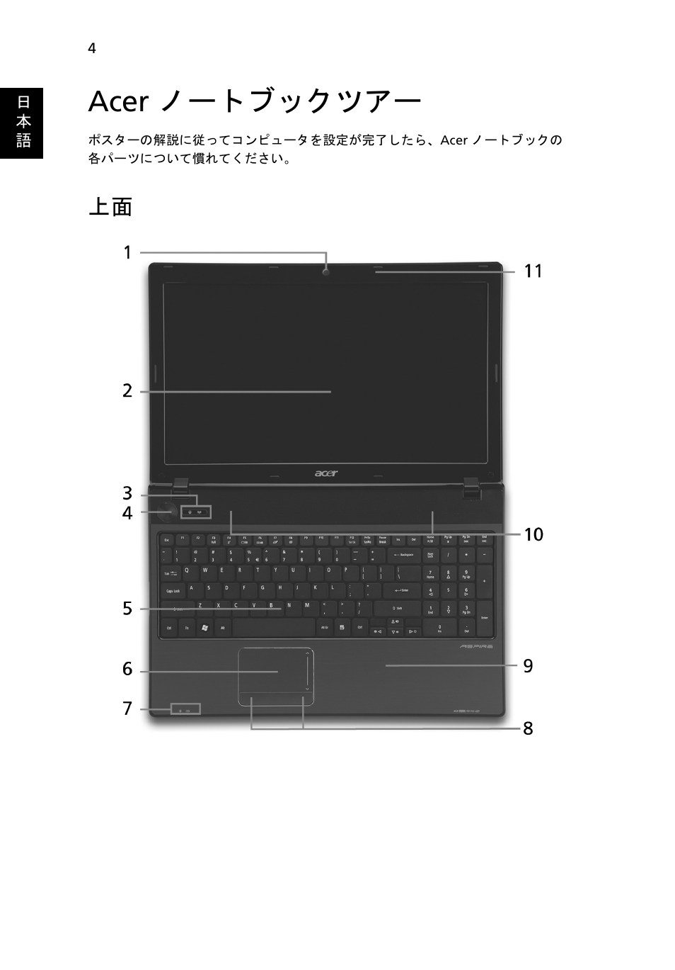 Acer ノートブックツアー | Acer Aspire 5551G User Manual | Page 258 / 313