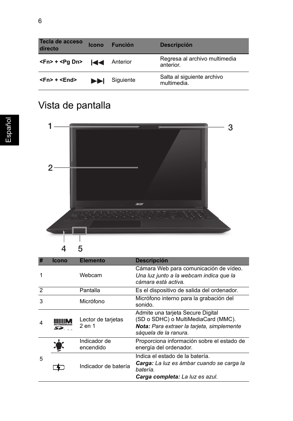 Vista de pantalla | Acer Aspire V5-571G User Manual | Page 48 / 306