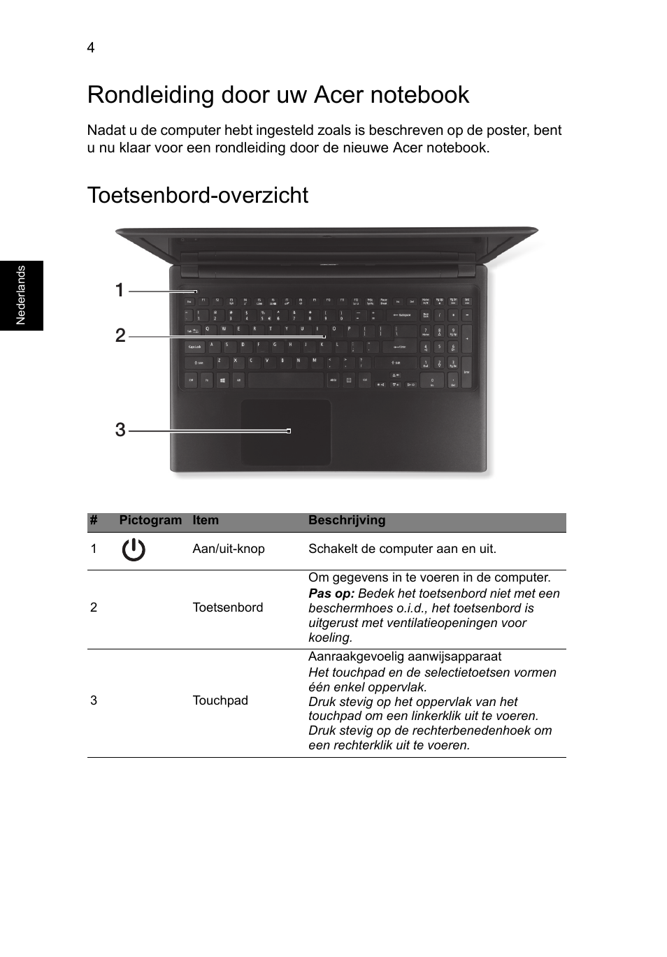 Rondleiding door uw acer notebook, Toetsenbord-overzicht | Acer Aspire V5-571G User Manual | Page 70 / 306