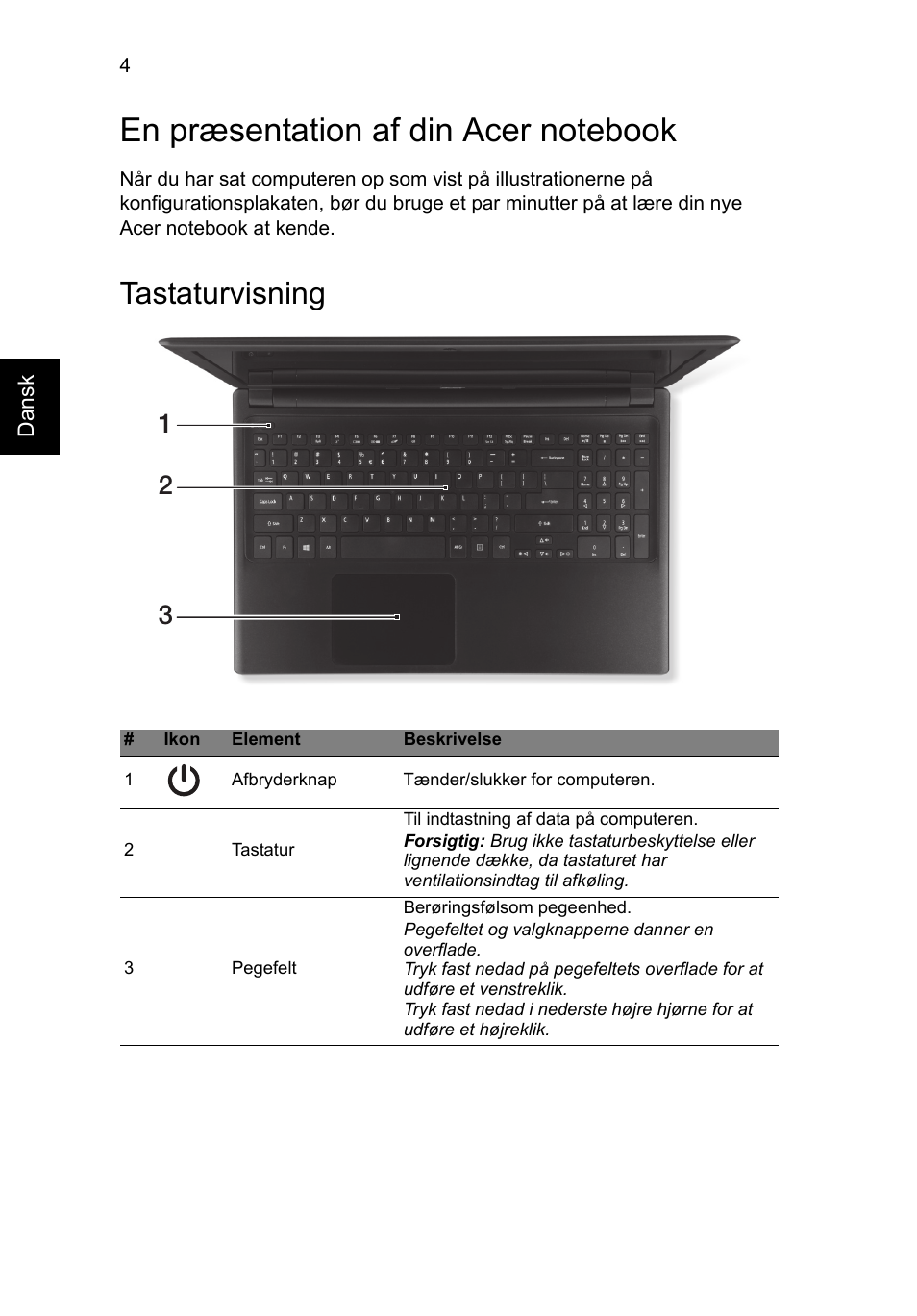 En præsentation af din acer notebook, Tastaturvisning | Acer Aspire V5-571G User Manual | Page 90 / 306