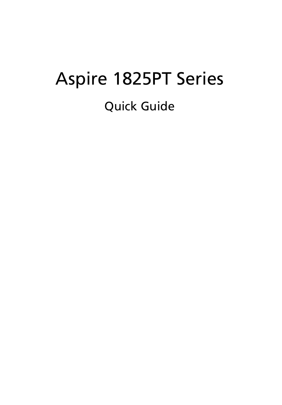 English, Aspire 1825pt series | Acer Aspire 1825PTZ User Manual | Page 3 / 378