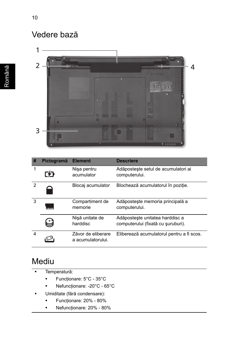 Vedere bază, Mediu, Vedere bază mediu | Acer Aspire 5745DG User Manual | Page 194 / 314