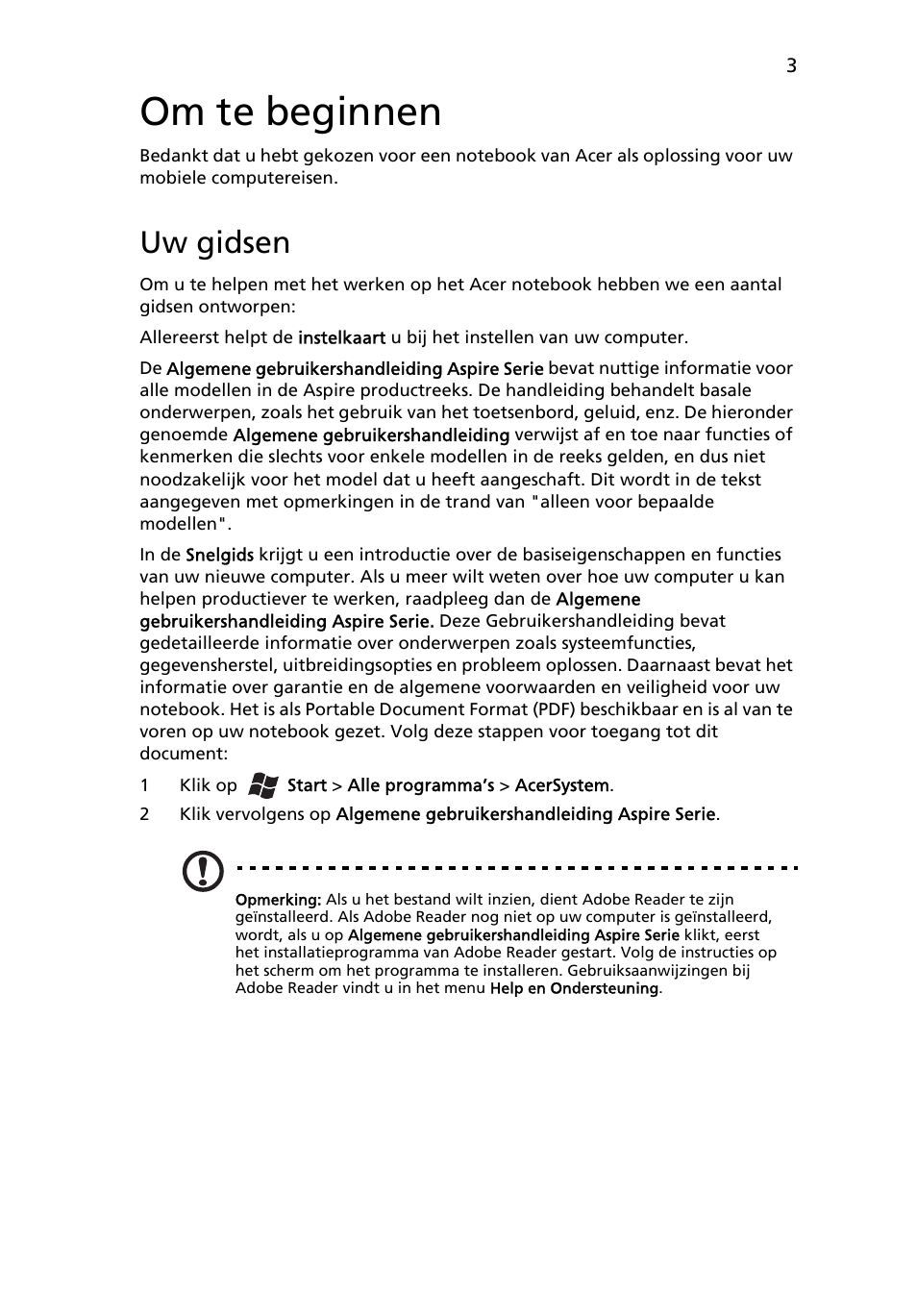 Om te beginnen, Uw gidsen | Acer Aspire 4750ZG User Manual | Page 77 / 344